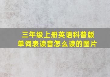 三年级上册英语科普版单词表读音怎么读的图片