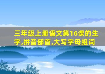 三年级上册语文第16课的生字,拼音部首,大写字母组词