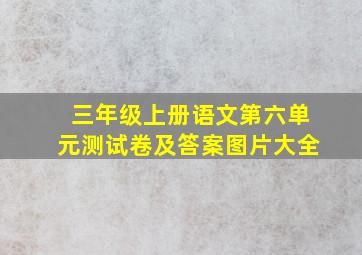 三年级上册语文第六单元测试卷及答案图片大全