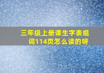 三年级上册课生字表组词114页怎么读的呀