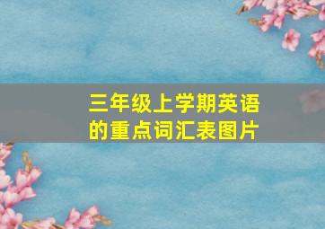 三年级上学期英语的重点词汇表图片