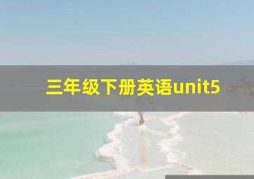 三年级下册英语unit5