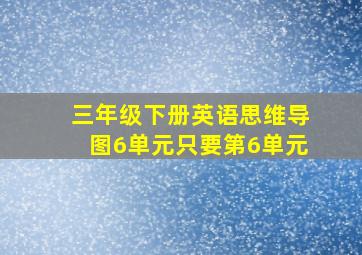 三年级下册英语思维导图6单元只要第6单元