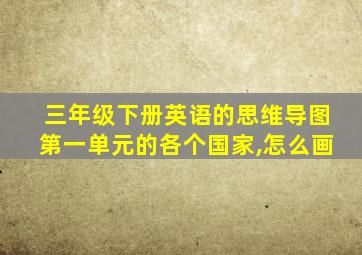 三年级下册英语的思维导图第一单元的各个国家,怎么画