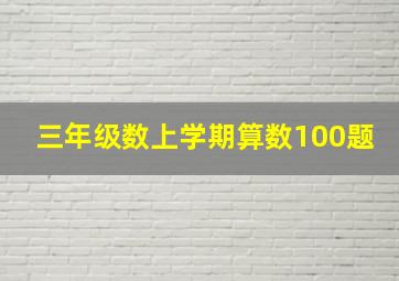 三年级数上学期算数100题