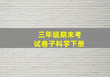 三年级期末考试卷子科学下册