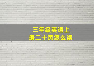 三年级英语上册二十页怎么读