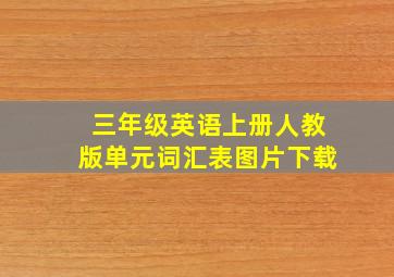 三年级英语上册人教版单元词汇表图片下载