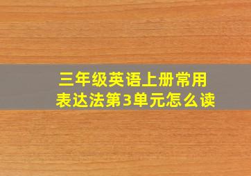 三年级英语上册常用表达法第3单元怎么读