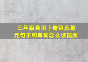 三年级英语上册第五单元句子和单词怎么读视频