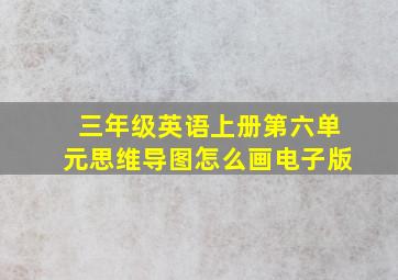 三年级英语上册第六单元思维导图怎么画电子版