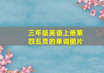 三年级英语上册第四五页的单词图片