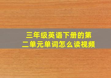 三年级英语下册的第二单元单词怎么读视频