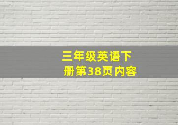 三年级英语下册第38页内容