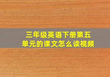 三年级英语下册第五单元的课文怎么读视频