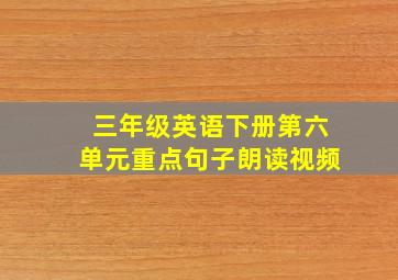 三年级英语下册第六单元重点句子朗读视频