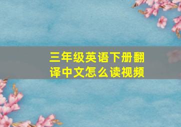 三年级英语下册翻译中文怎么读视频