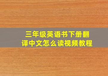 三年级英语书下册翻译中文怎么读视频教程