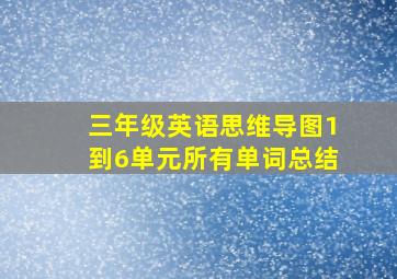 三年级英语思维导图1到6单元所有单词总结