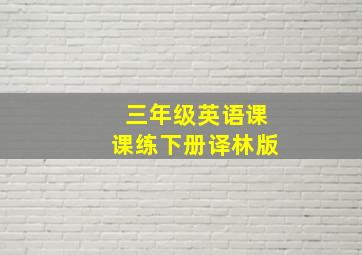 三年级英语课课练下册译林版