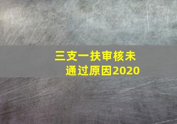 三支一扶审核未通过原因2020