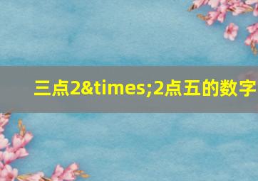 三点2×2点五的数字