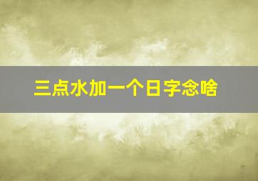 三点水加一个日字念啥