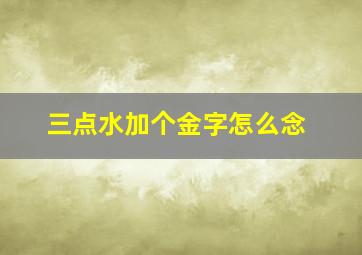 三点水加个金字怎么念