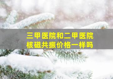 三甲医院和二甲医院核磁共振价格一样吗