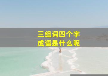 三组词四个字成语是什么呢