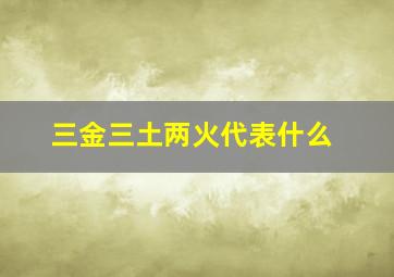 三金三土两火代表什么