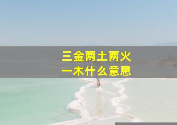 三金两土两火一木什么意思