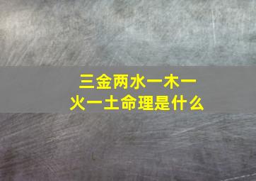 三金两水一木一火一土命理是什么