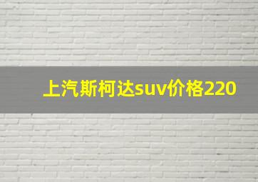 上汽斯柯达suv价格220