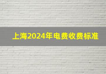 上海2024年电费收费标准