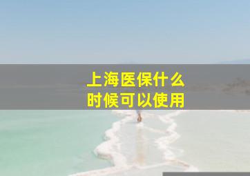 上海医保什么时候可以使用