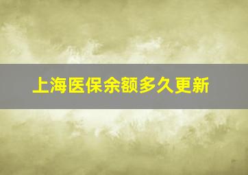 上海医保余额多久更新