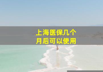 上海医保几个月后可以使用