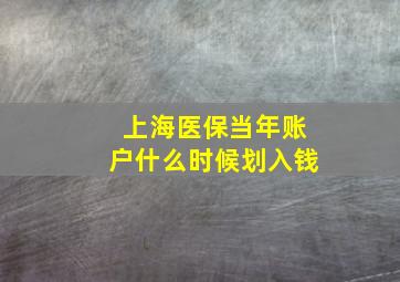 上海医保当年账户什么时候划入钱