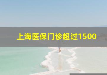 上海医保门诊超过1500