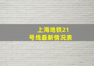 上海地铁21号线最新情况表