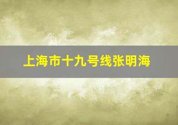 上海市十九号线张明海