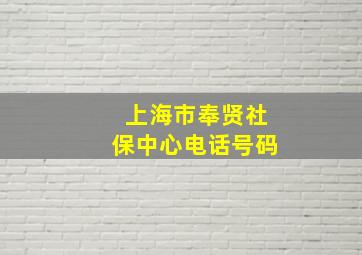 上海市奉贤社保中心电话号码