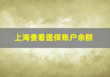 上海查看医保账户余额