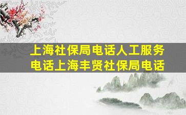 上海社保局电话人工服务电话上海丰贤社保局电话