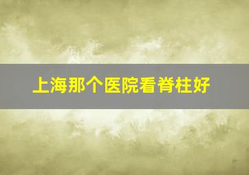 上海那个医院看脊柱好