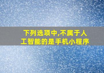 下列选项中,不属于人工智能的是手机小程序