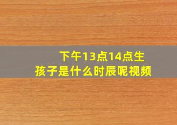 下午13点14点生孩子是什么时辰呢视频