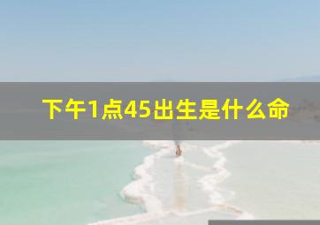 下午1点45出生是什么命