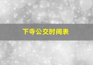 下寺公交时间表